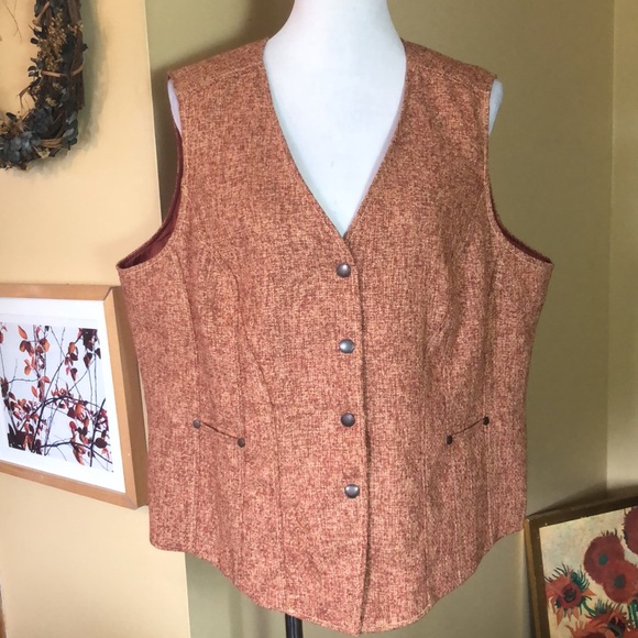 COLDWATER CREEK Size 20 Textural Fitted Vest lined Snap close $119 NEW - Picture 1 of 14